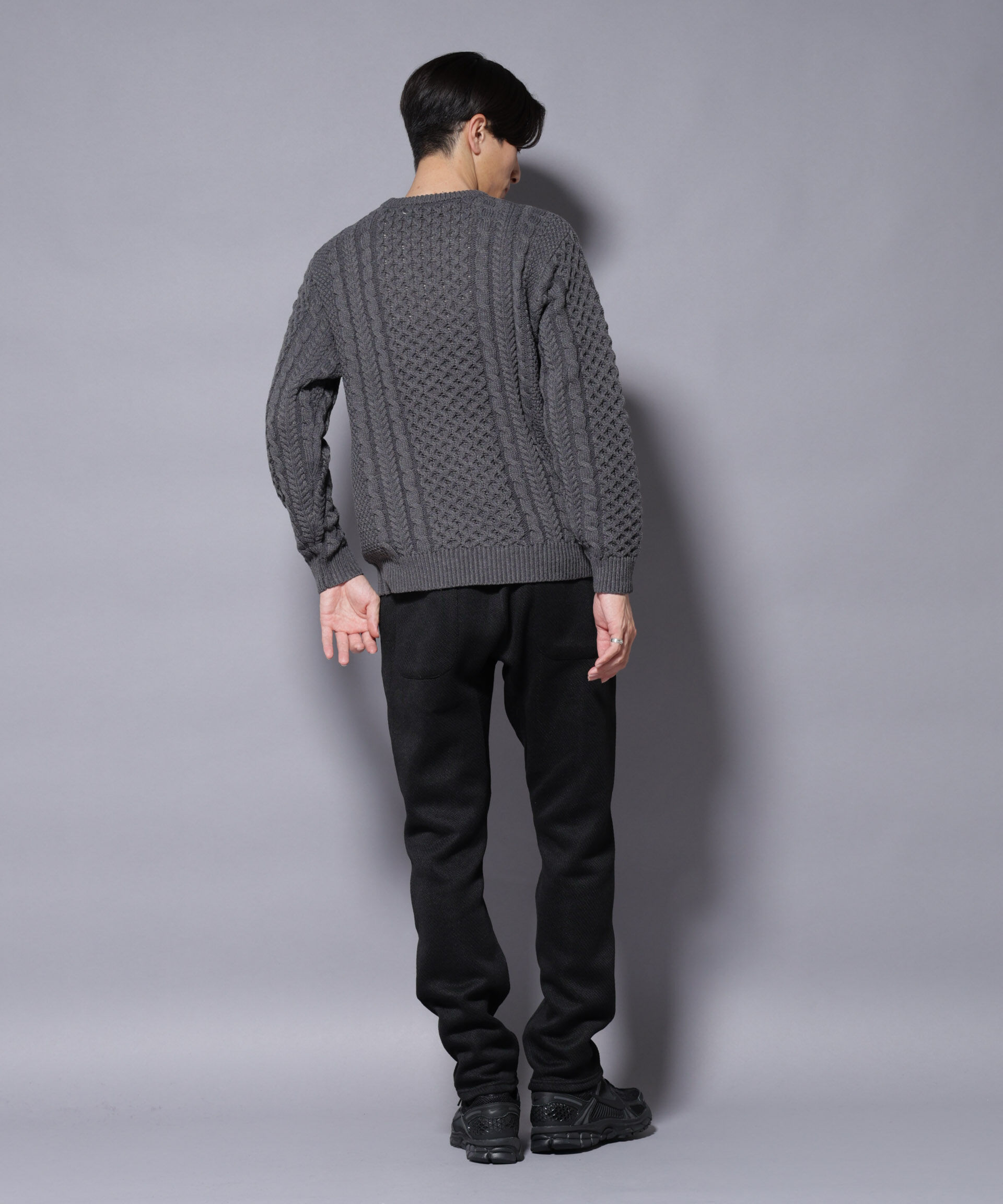 nano･universe「ローゲージケーブルニット」|ニット・セーター|