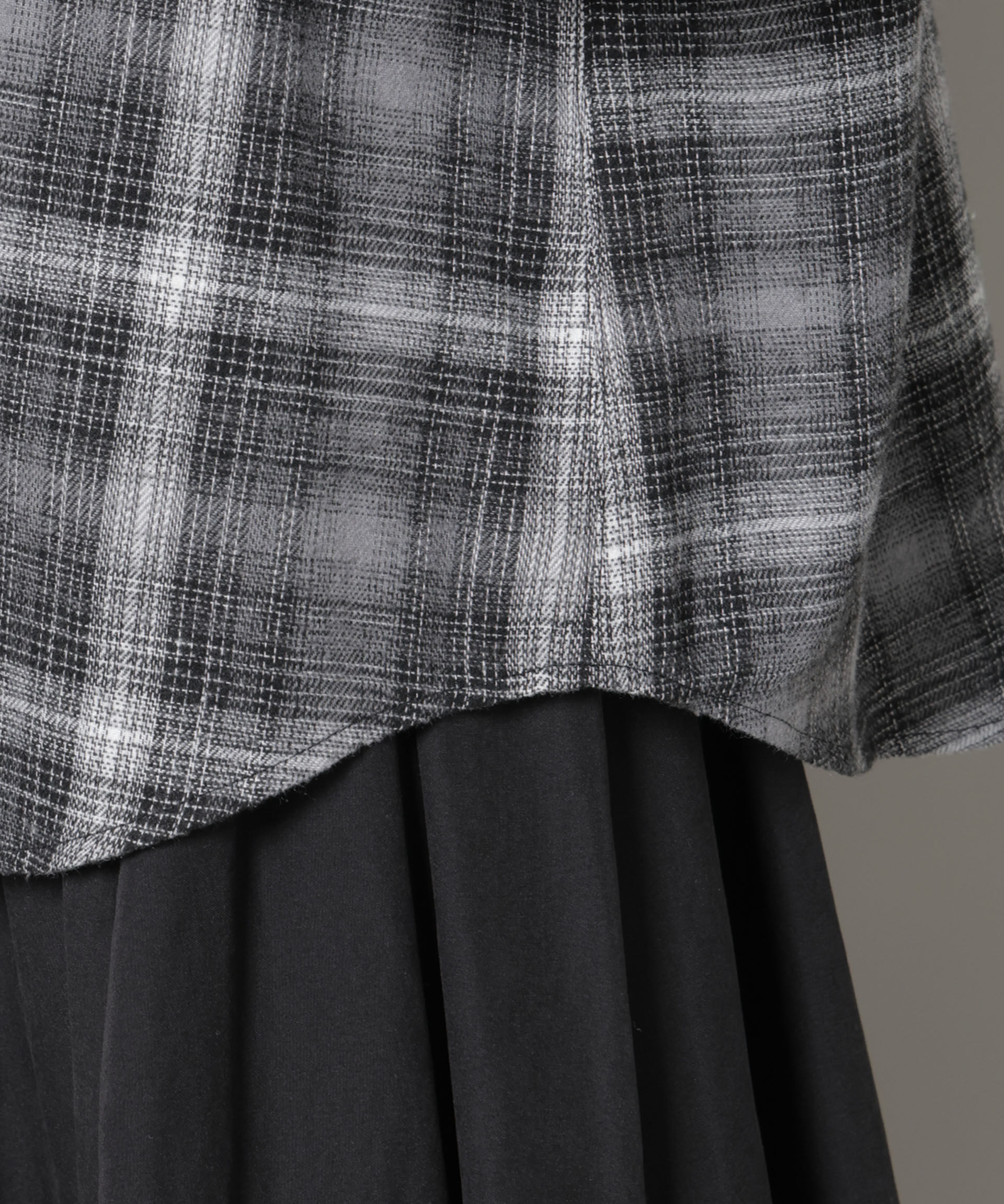 nano･universe「フリルカラーオンブレーチェックブラウス(セットアップ可)」|シャツ・ブラウス|