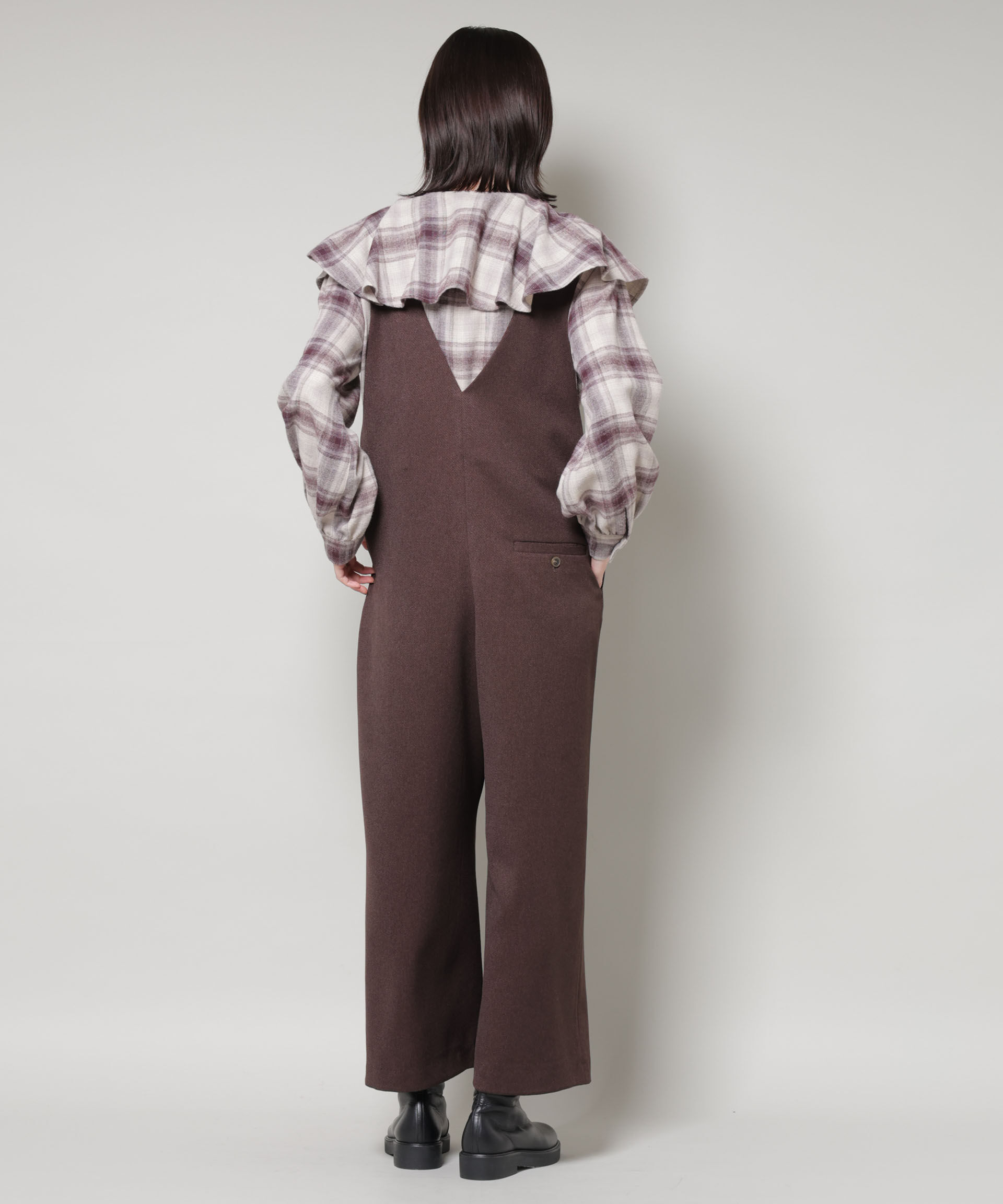 nano･universe「フリルカラーオンブレーチェックブラウス(セットアップ可)」|シャツ・ブラウス|