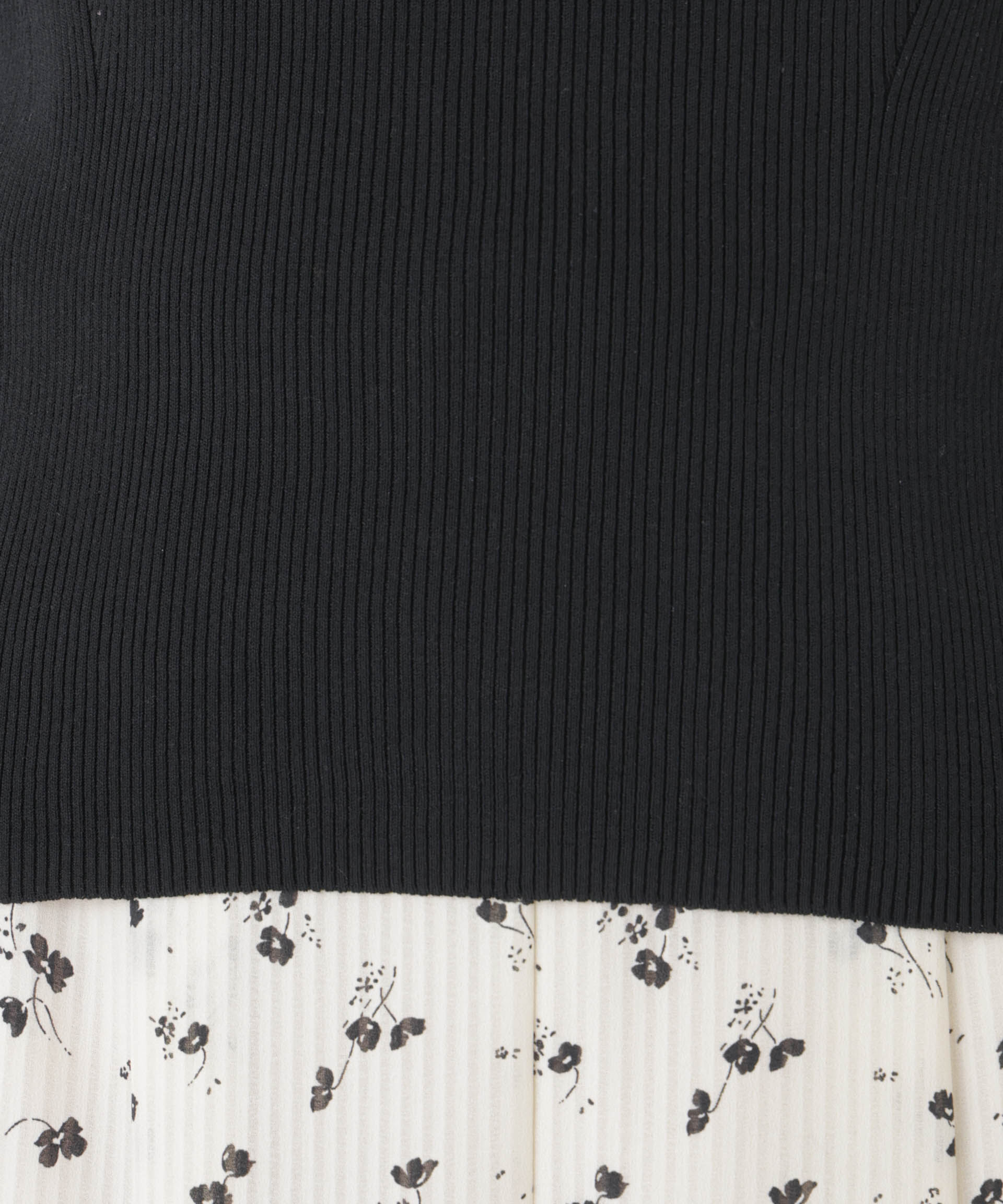 nano･universe「ウォッシャブルハイツイスト五分袖リブニット」|ニット・セーター|