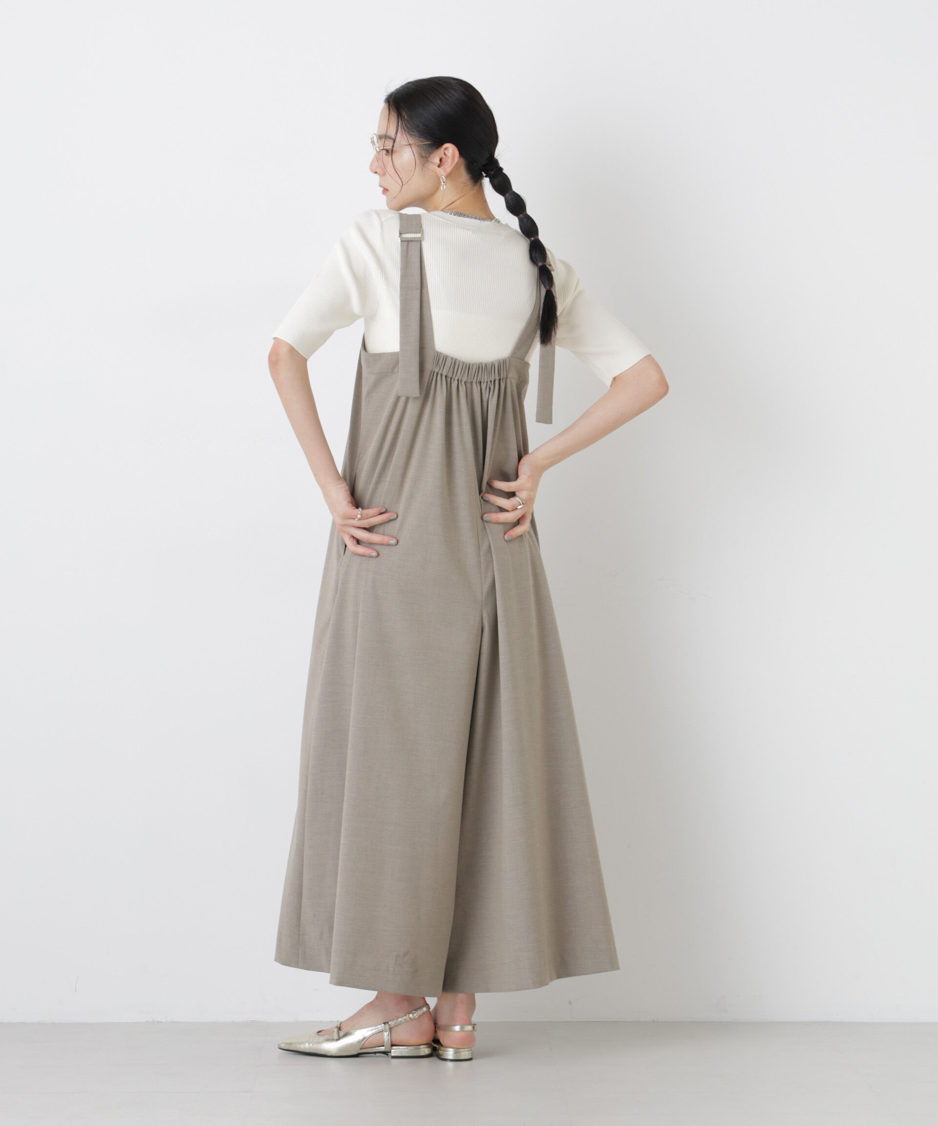 nano･universe「ウォッシャブルハイツイスト五分袖リブニット」|ニット・セーター|