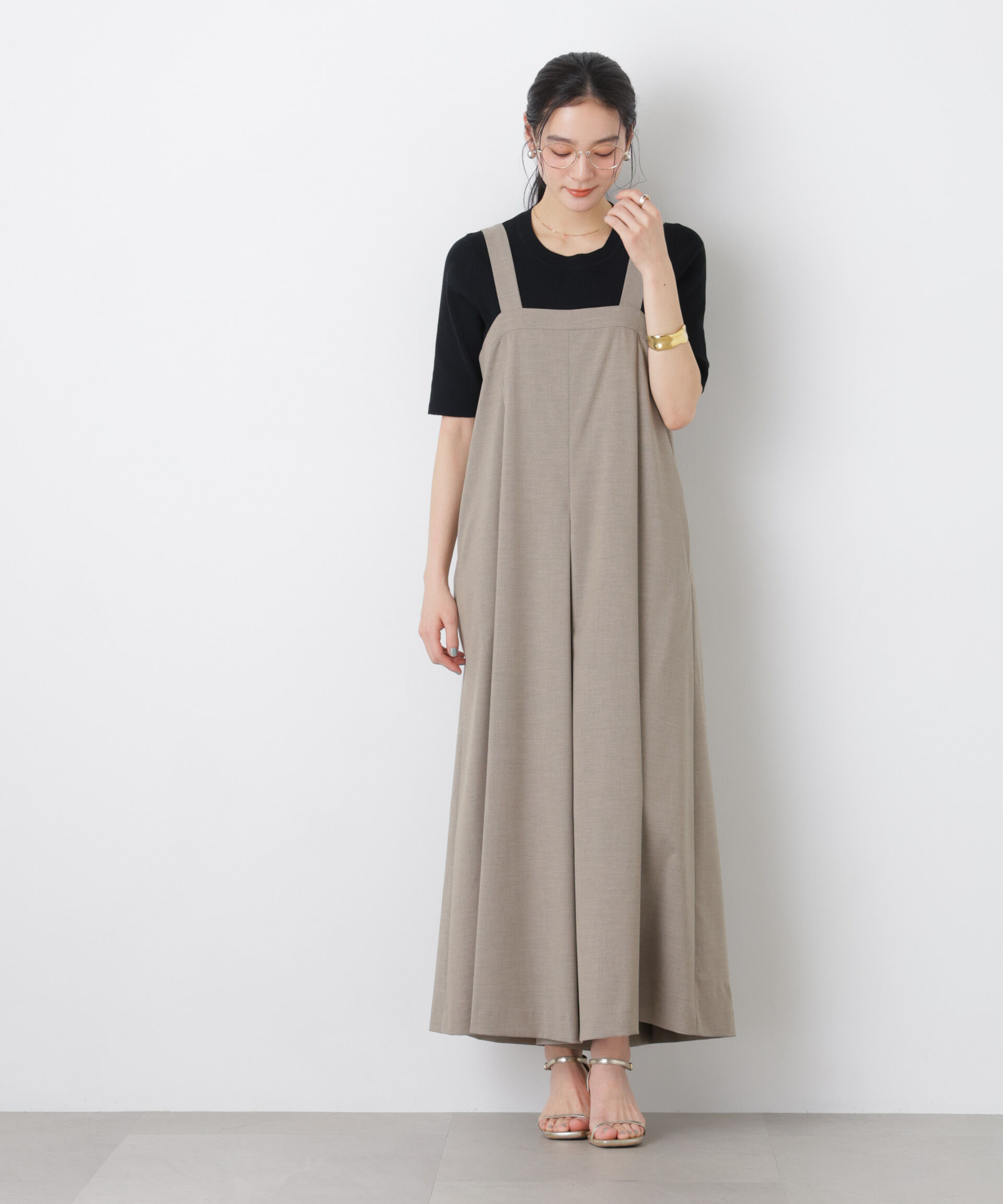 nano･universe「ワイドフレアサロペット」|ワンピース|