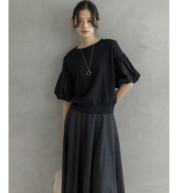 組曲「ストレッチクリアパフ袖 ニット」|ニット・セーター|