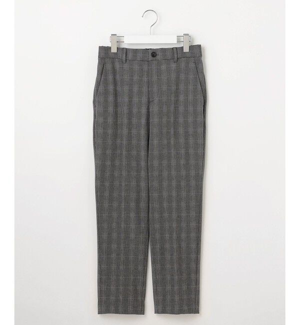 自由区「【撥水加工・洗える】TRギャバ裏起毛チェック柄テーパード パンツ」|その他|