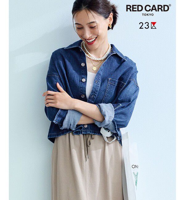 23区「【見上愛さん着用/RED CARD TOKYO&times;23区】クロップド デニム ジャケット」|デニムジャケット|ミッドブルー