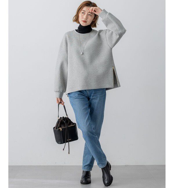 23区「【VERY掲載/洗える】コットンエアーダンボール サイドジップ カットソー」|Tシャツ・カットソー|