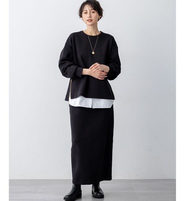 23区「【VERY掲載/洗える】コットンエアーダンボール サイドジップ カットソー」|Tシャツ・カットソー|