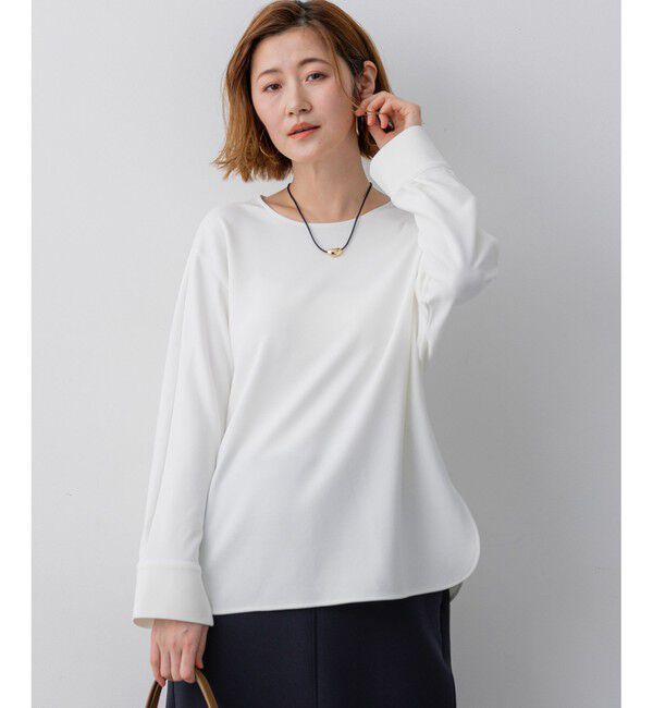 23区「バックボタン TEEブラウス」|シャツ・ブラウス|ホワイト系