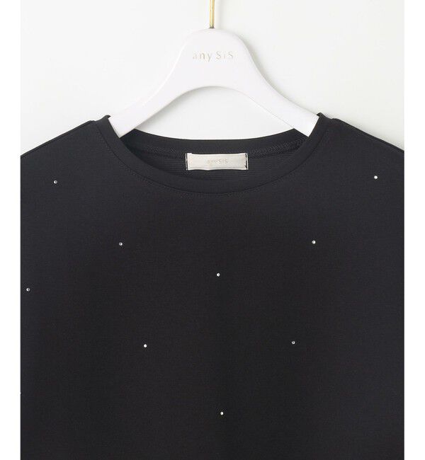ANY SIS「【洗える】ビジュー付き カットソー」|Tシャツ・カットソー|