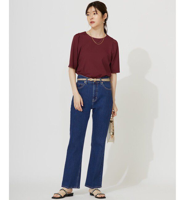 ANY SIS「【接触冷感・UVカット・洗える】ハイストレッチスムースタックスリーブ カットソー」|Tシャツ・カットソー|