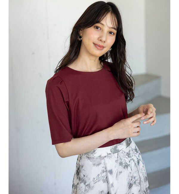 ANY SIS「【接触冷感・UVカット・洗える】ハイストレッチスムースタックスリーブ カットソー」|Tシャツ・カットソー|