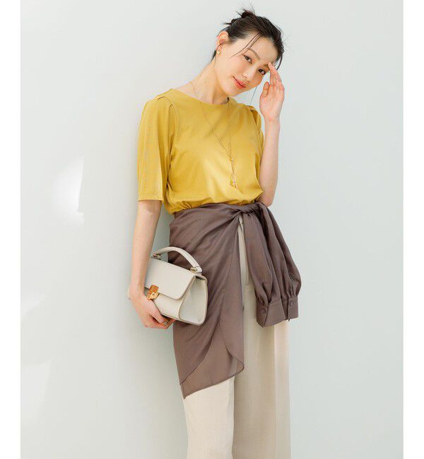 ANY SIS「【接触冷感・UVカット・洗える】ハイストレッチスムースタックスリーブ カットソー」|Tシャツ・カットソー|