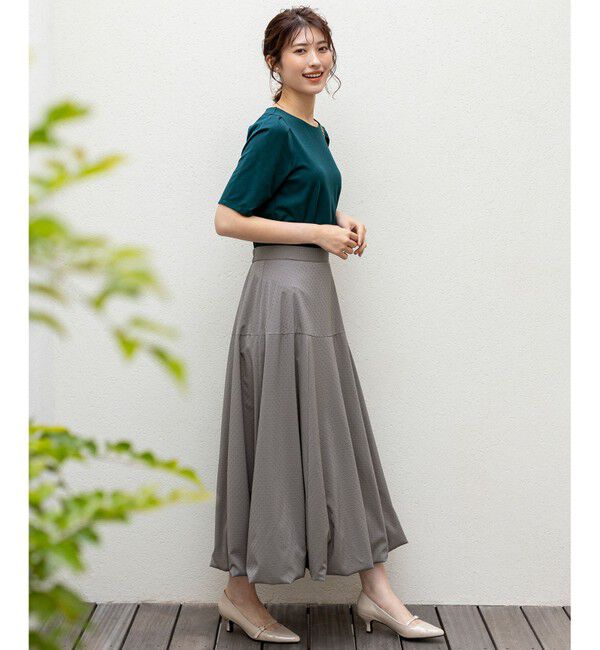 ANY SIS「【接触冷感・UVカット・洗える】ハイストレッチスムースタックスリーブ カットソー」|Tシャツ・カットソー|