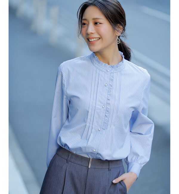 ANY SIS「フリルスタンド シャツ」|シャツ・ブラウス|ﾌﾞﾙｰｽﾄ