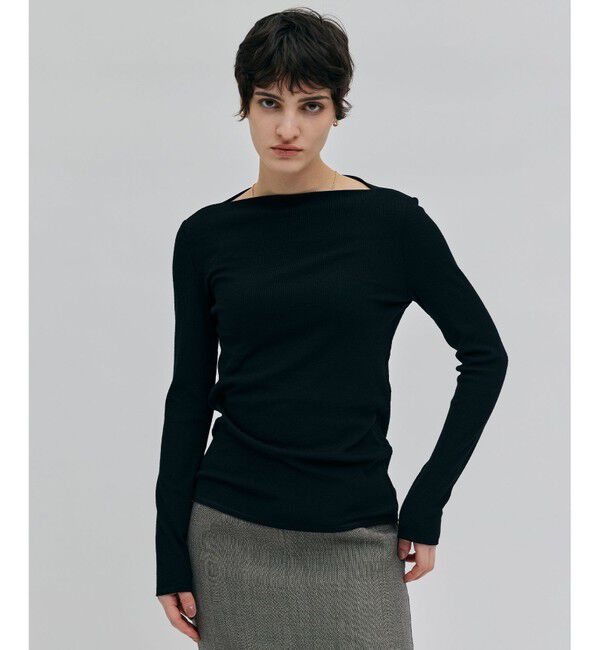 BEIGE,「【一部店舗限定・洗える】FORD / ボートネックトップス」|Tシャツ・カットソー|Black