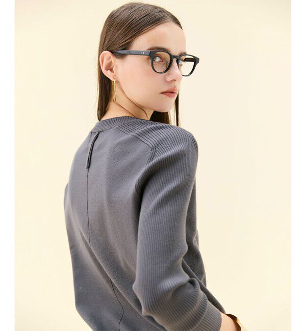 BEIGE,「【WEB限定・洗える】WILLOW / ストレッチクルーネックリブニット」|ニット・セーター|