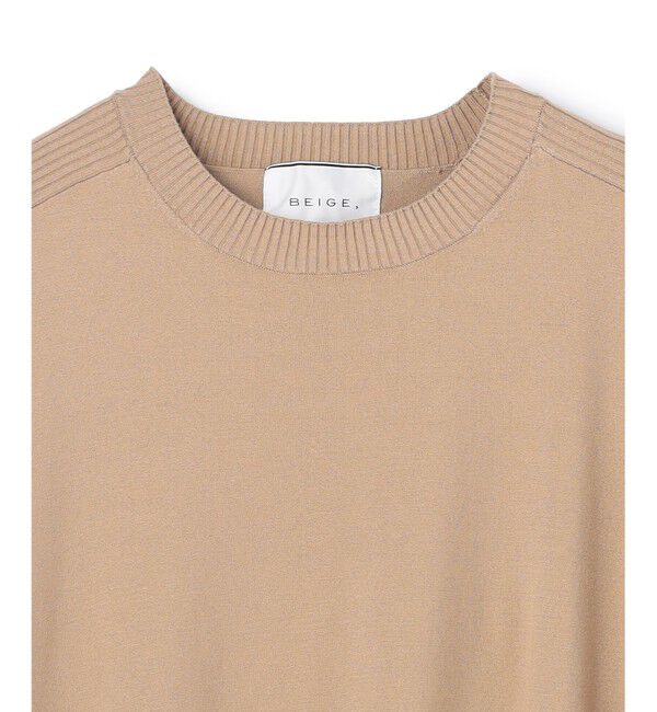 BEIGE,「【WEB限定・洗える】WILLOW / ストレッチクルーネックリブニット」|ニット・セーター|