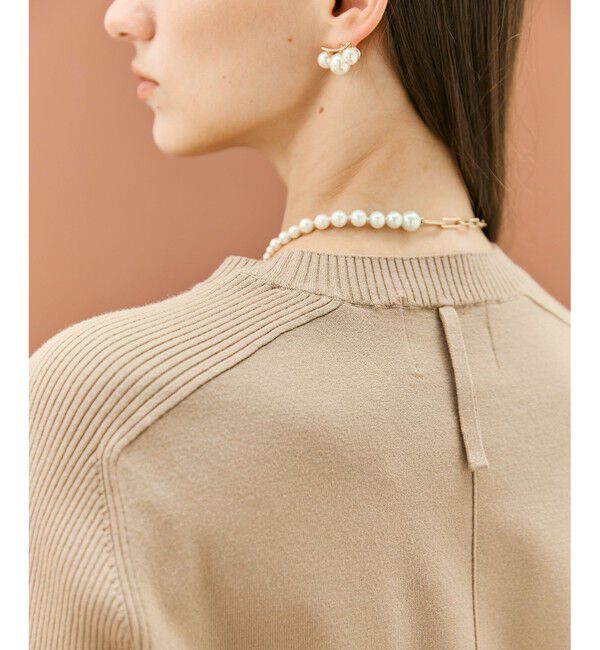 BEIGE,「【WEB限定・洗える】WILLOW / ストレッチクルーネックリブニット」|ニット・セーター|
