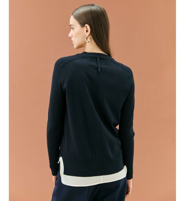 BEIGE,「【WEB限定・洗える】WILLOW / ストレッチクルーネックリブニット」|ニット・セーター|