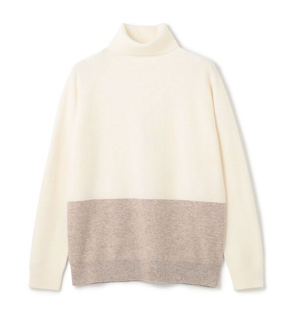 BEIGE,「【WEB限定・洗える】DEMING / バイカラーウールタートルネックニット」|ニット・セーター|