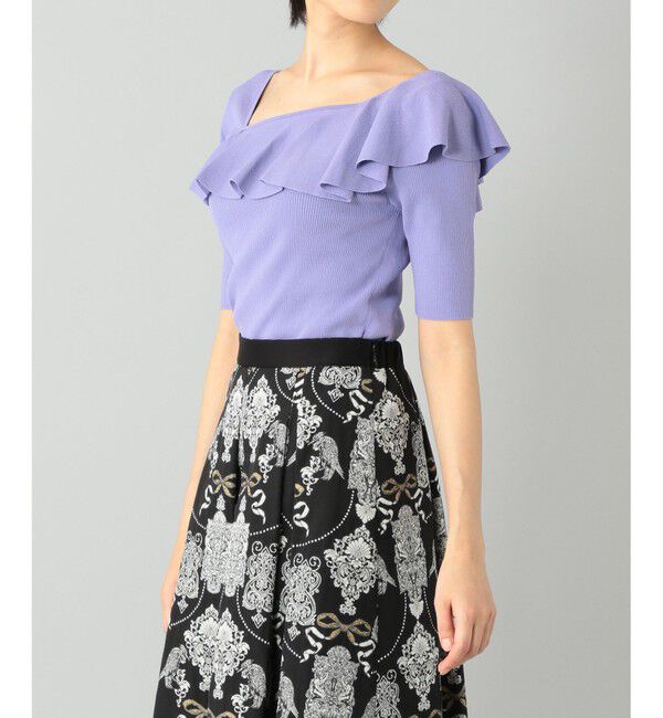  「サイドフリルリブニットトップ」|ニット・セーター|