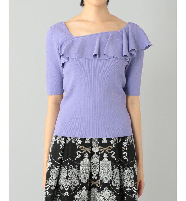  「サイドフリルリブニットトップ」|ニット・セーター|