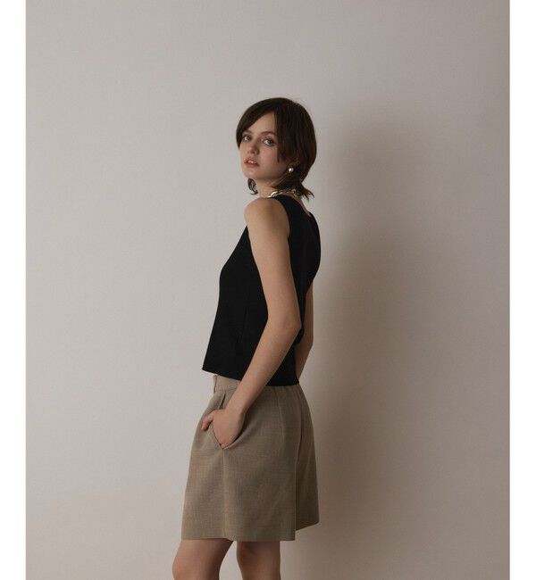  「Uネックリブニットトップ」|タンクトップ|