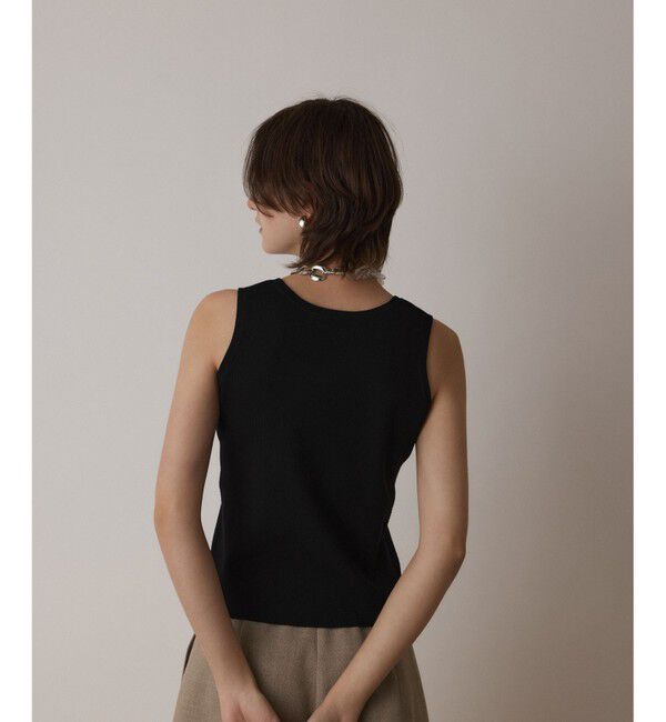  「Uネックリブニットトップ」|タンクトップ|