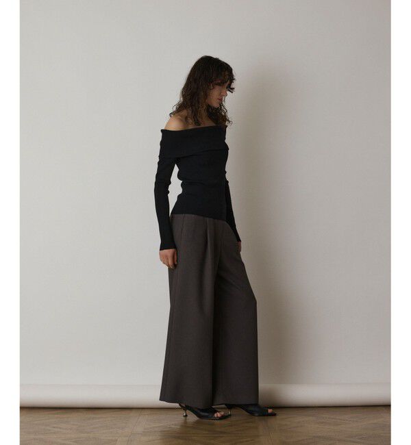  「オフショルリブニットトップ」|ニット・セーター|