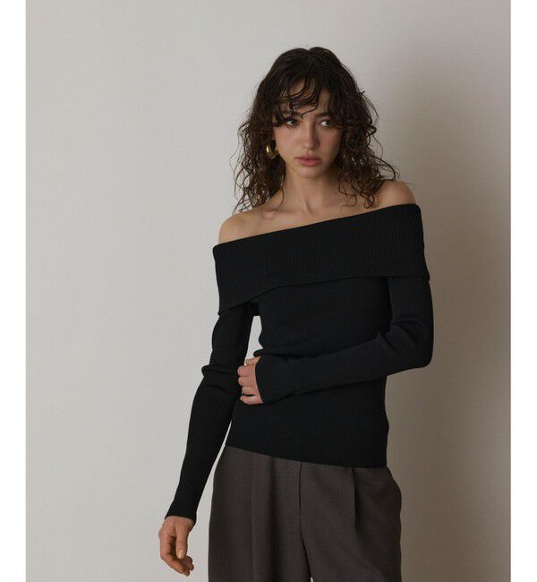  「オフショルリブニットトップ」|ニット・セーター|