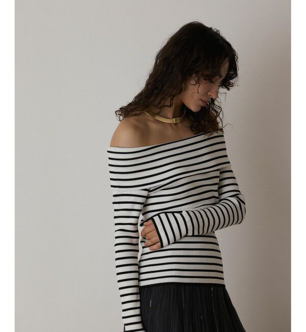  「オフショルリブニットトップ」|ニット・セーター|