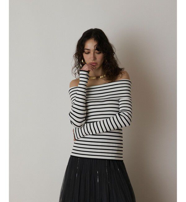  「オフショルリブニットトップ」|ニット・セーター|