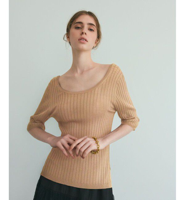 Grace Class「リブニットトップ」|ニット・セーター|キャメル