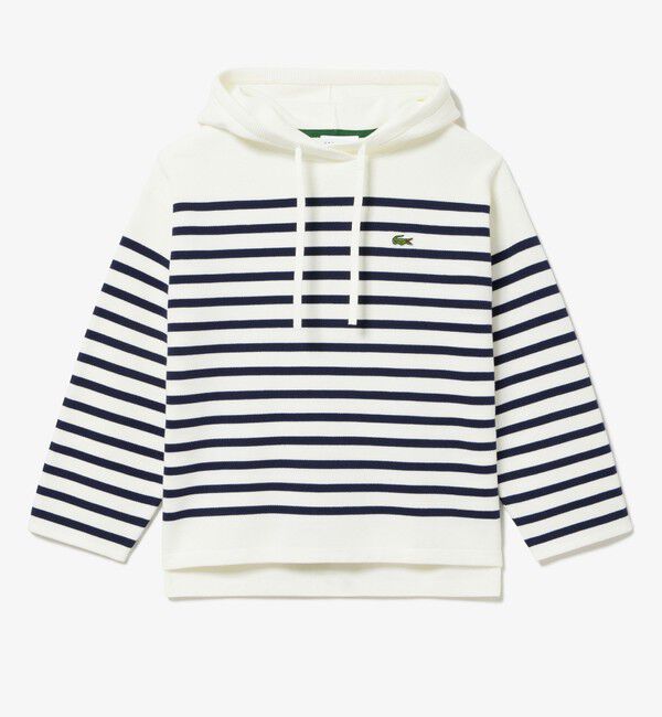 LACOSTE「ミラノリブニットボーダーフーディー」|ニット・セーター|