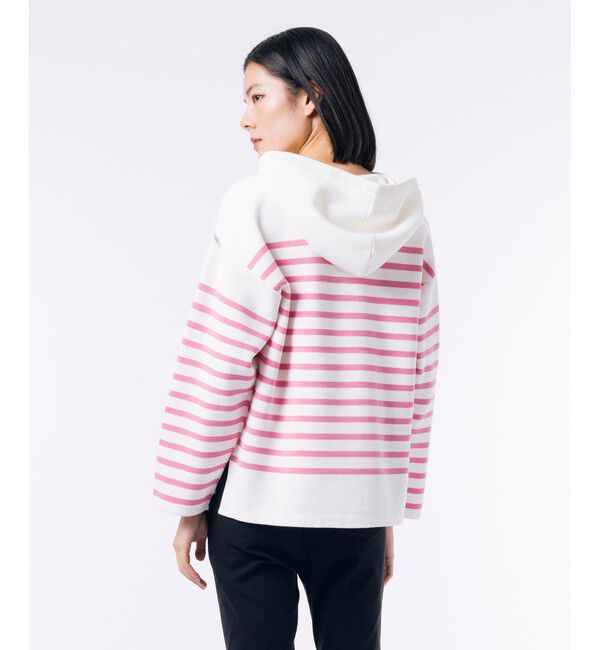 LACOSTE「ミラノリブニットボーダーフーディー」|ニット・セーター|