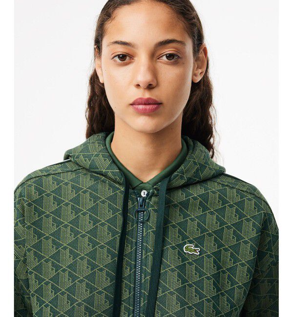 LACOSTE「モノグラムジャカードジップアップフーディー / トラックジャケット」|パーカー|
