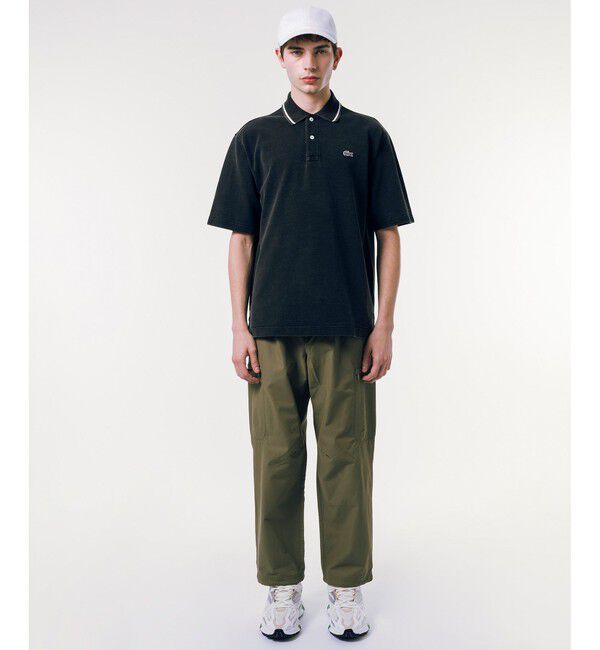 LACOSTE「配色リブニットインディゴポロシャツ」|ポロシャツ|