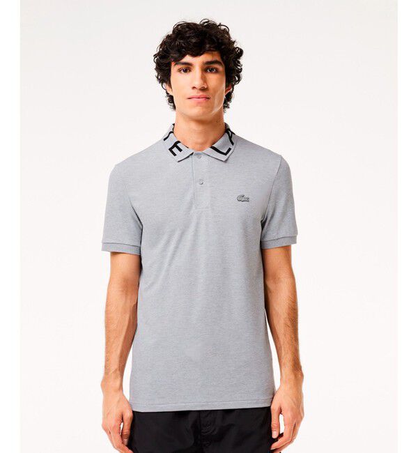 LACOSTE「オーガニックコットン ミニ鹿の子 通気性 ストレッチ ジャカードリブニットカラーポロシャツ」|ポロシャツ|