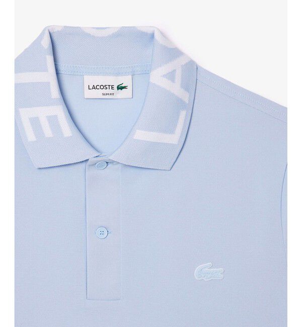 LACOSTE「オーガニックコットン ミニ鹿の子 通気性 ストレッチ ジャカードリブニットカラーポロシャツ」|ポロシャツ|