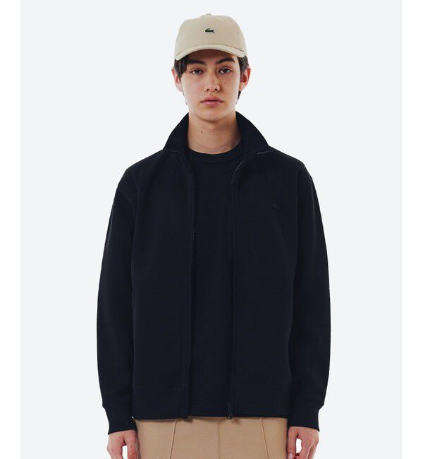 LACOSTE「鹿の子ダブルジップ ハイネック ドライバーズニット」|スウェット・ジャージ|ブラック