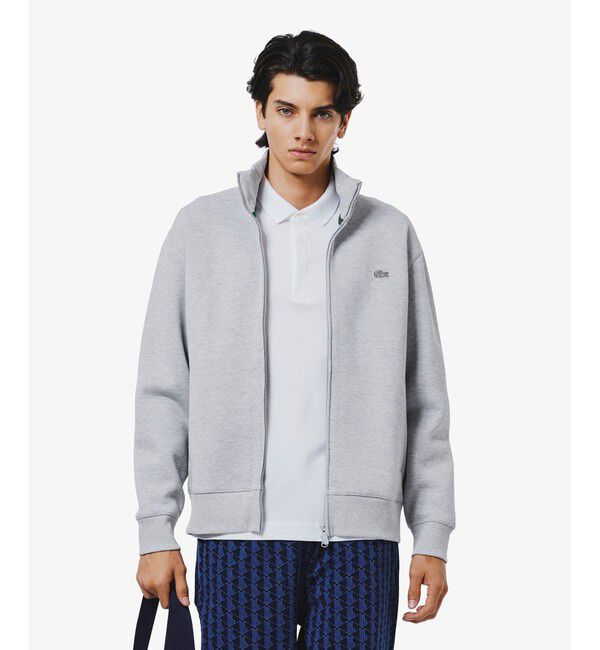 LACOSTE「鹿の子ダブルジップ ハイネック ドライバーズニット」|スウェット・ジャージ|グレー