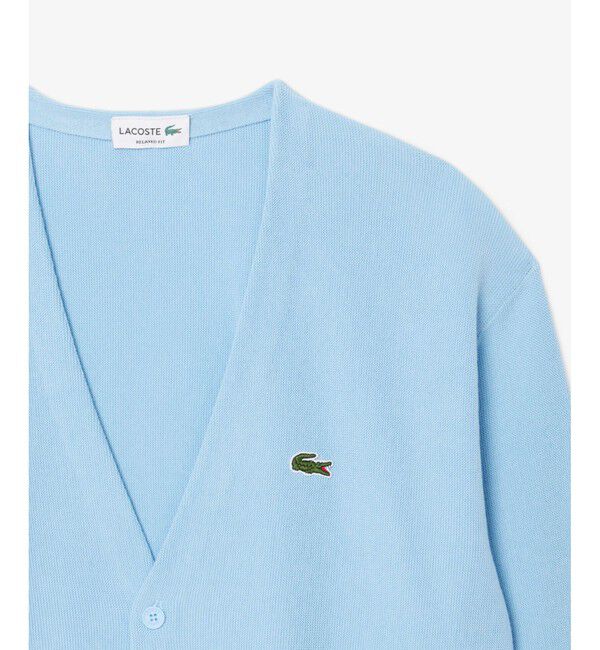 LACOSTE「リブニットステッチコットンニットカーディガン」|カーディガン|