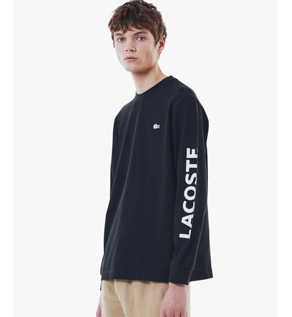 LACOSTE「ヘビーウェイトスリーブプリント ロングリブスリーブTシャツ」|Tシャツ・カットソー|