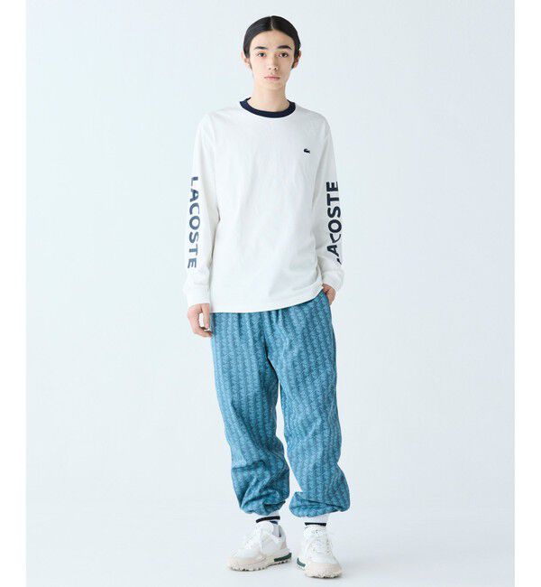 LACOSTE「ヘビーウェイトスリーブプリント ロングリブスリーブTシャツ」|Tシャツ・カットソー|