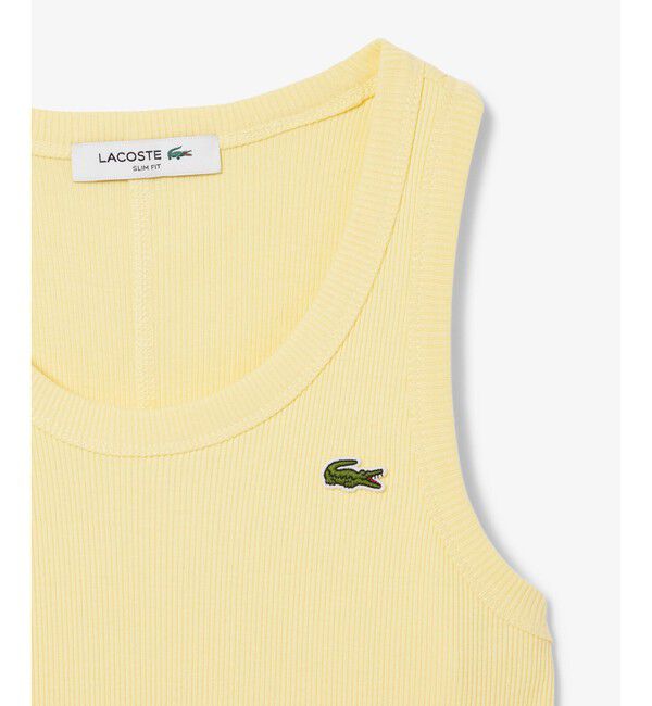 LACOSTE「ワンポイントロゴ エッセンシャルリブニットタンクトップ」|タンクトップ|