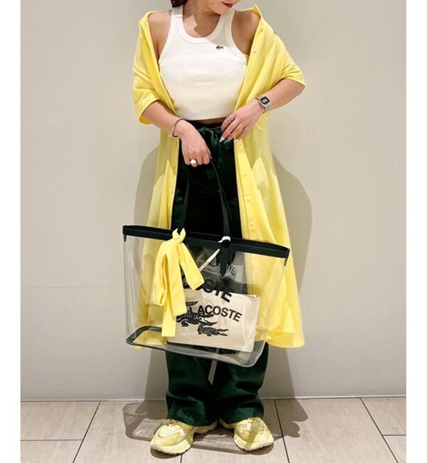 LACOSTE「ワンポイントロゴ エッセンシャルリブニットタンクトップ」|タンクトップ|