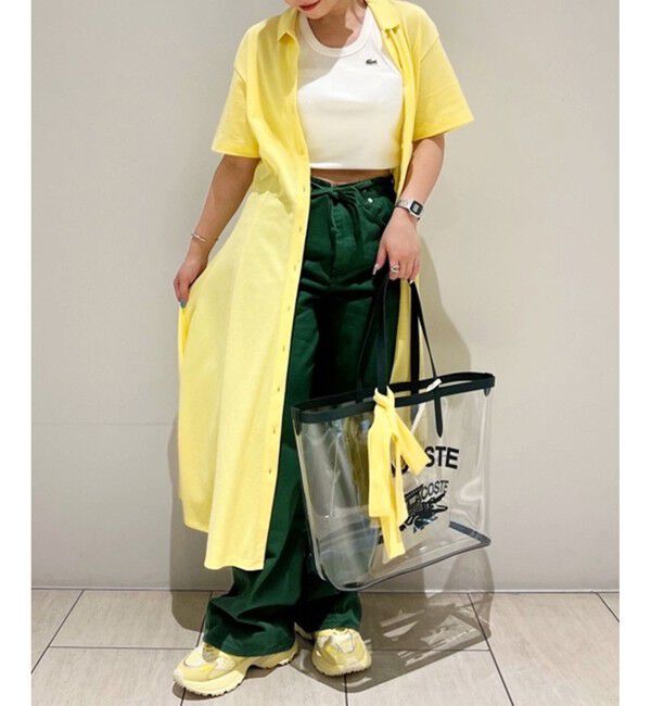 LACOSTE「ワンポイントロゴ エッセンシャルリブニットタンクトップ」|タンクトップ|