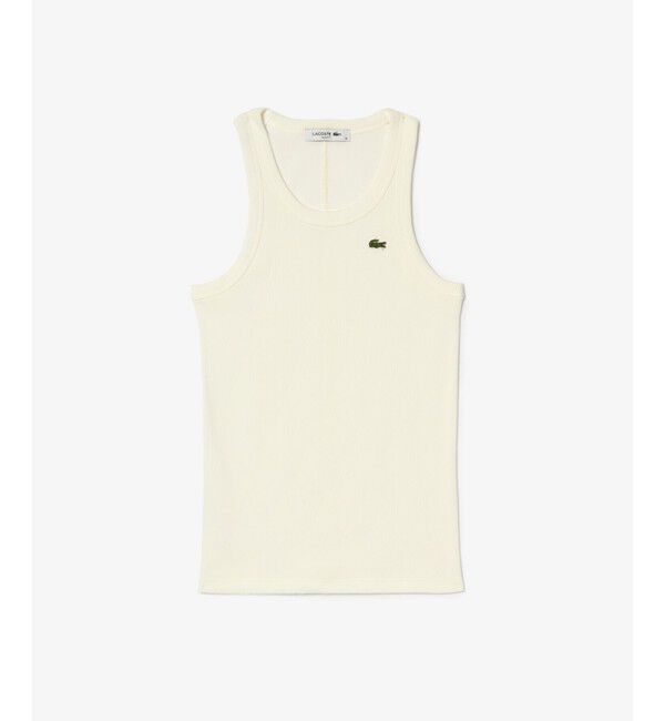 LACOSTE「ワンポイントロゴ エッセンシャルリブニットタンクトップ」|タンクトップ|