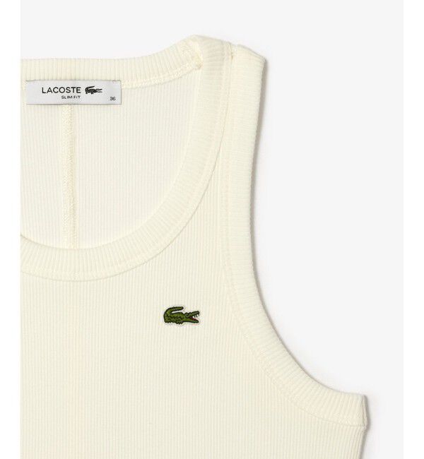 LACOSTE「ワンポイントロゴ エッセンシャルリブニットタンクトップ」|タンクトップ|