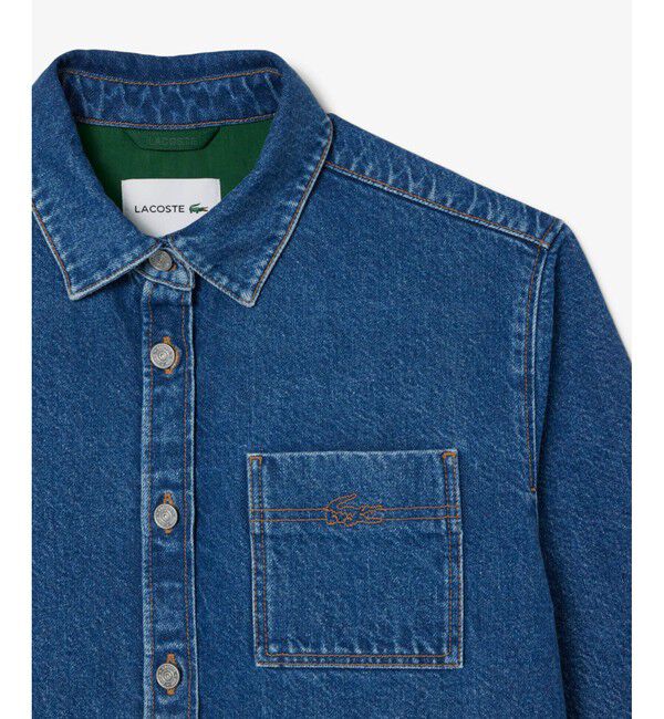 LACOSTE「ウィメンズワーク デニムシャツジャケット / カバーオール」|デニムジャケット|